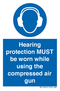 Hearing protection MUST be worn while using the compressed air gun
